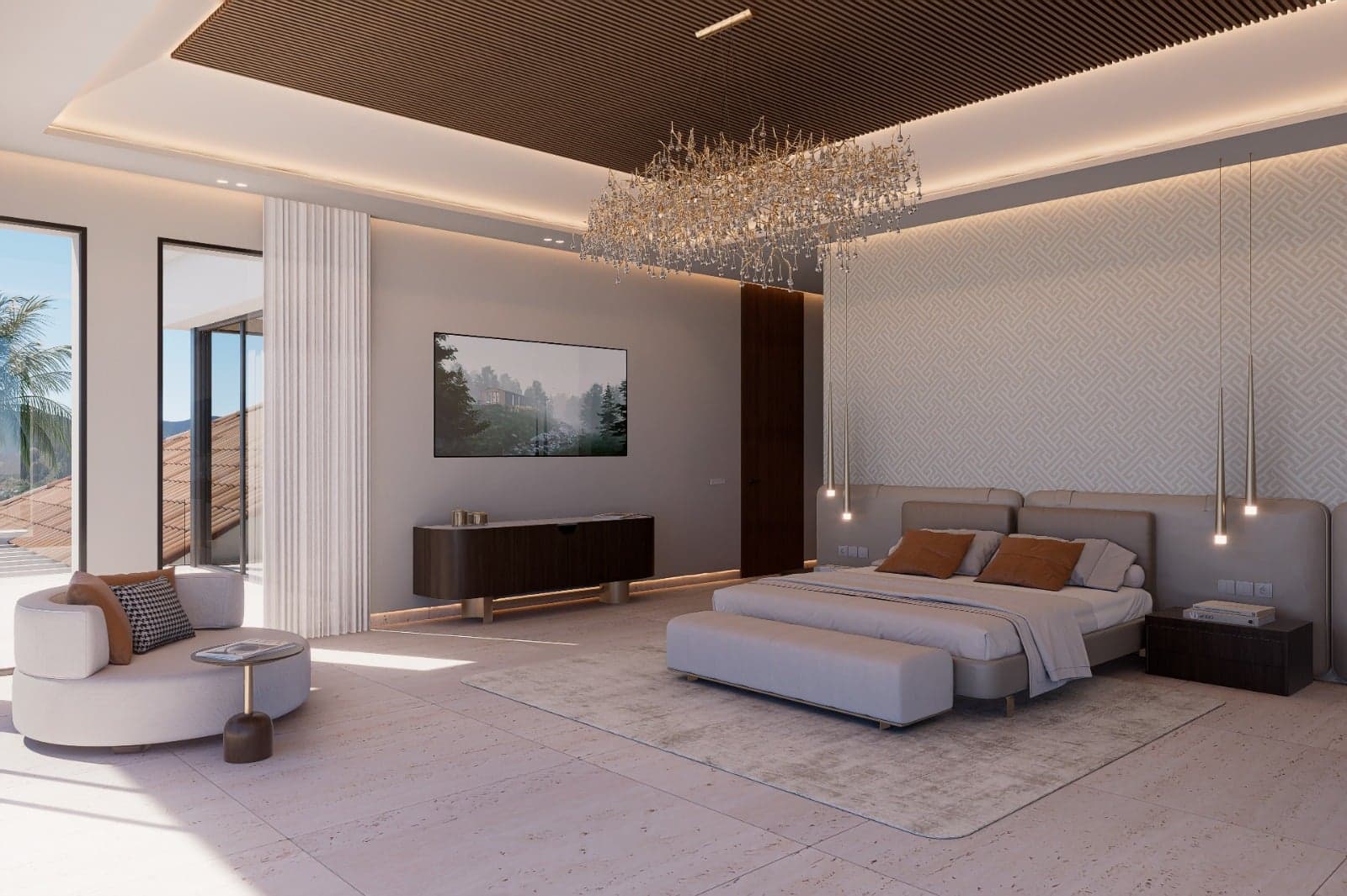 Master-soveværelse med bjergpanorama